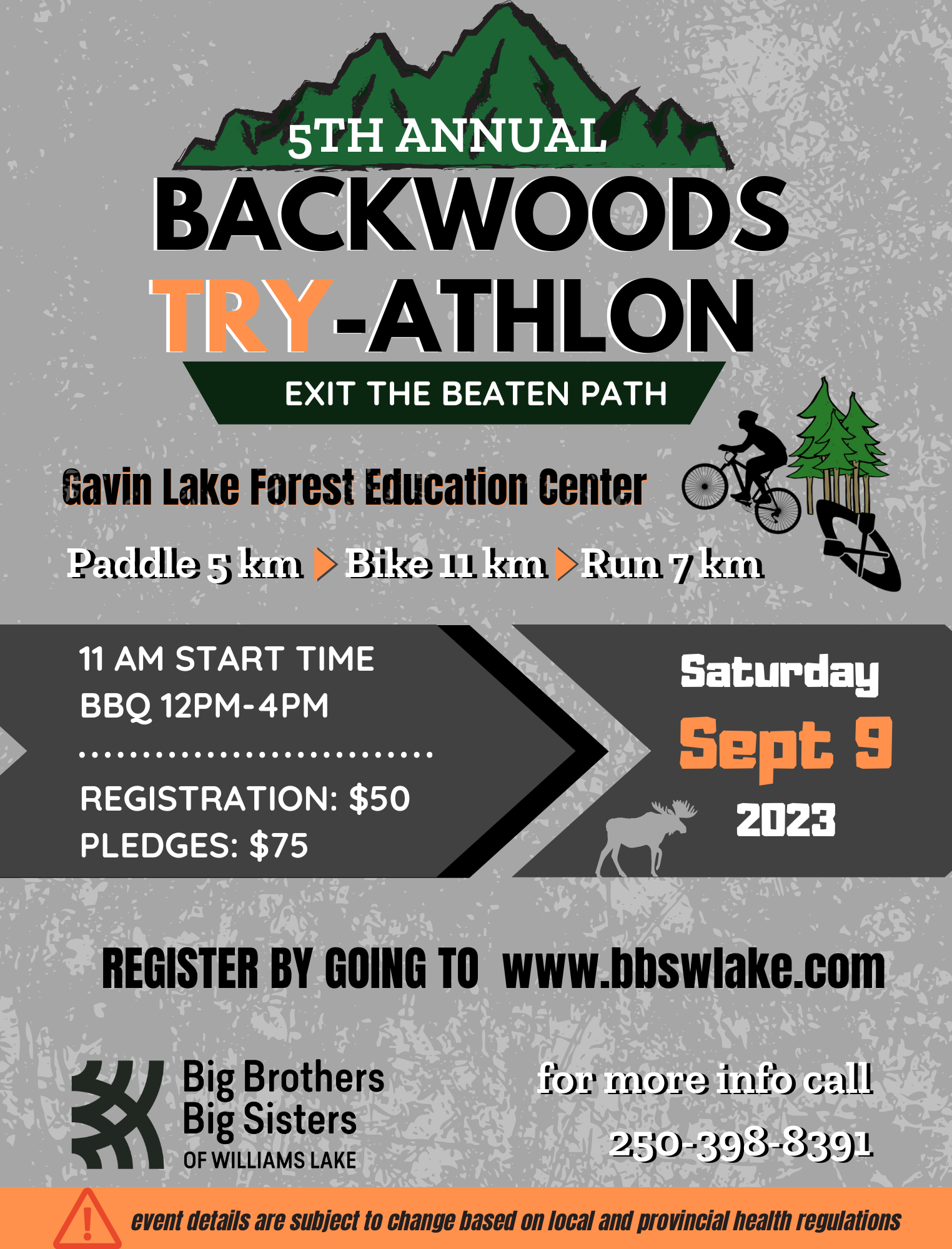 5th Annual Backwoods TRY Athlon Big Brothers Big Sisters of